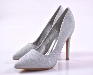 Дамски елегантни обувки сребристи ЕОBUVKIBG