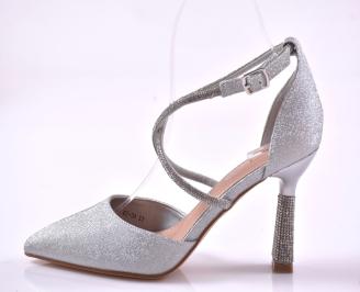 Дамски елегантни сандали сребристи  EOBUVKIBG