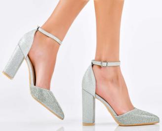 Дамски елегантни сандали сребристи  EOBUVKIBG