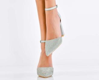 Дамски елегантни сандали сребристи  EOBUVKIBG