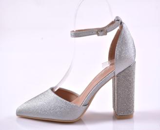 Дамски елегантни сандали сребристи  EOBUVKIBG