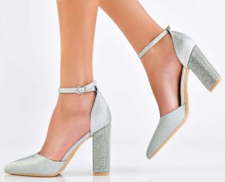 Комплект чанта и сандал сребристи EOBUVKIBG