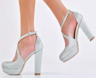 Комплект чанта и сандал сребристи EOBUVKIBG