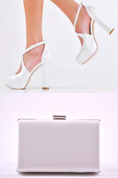 Комплект чанта и сандал бели EOBUVKIBG