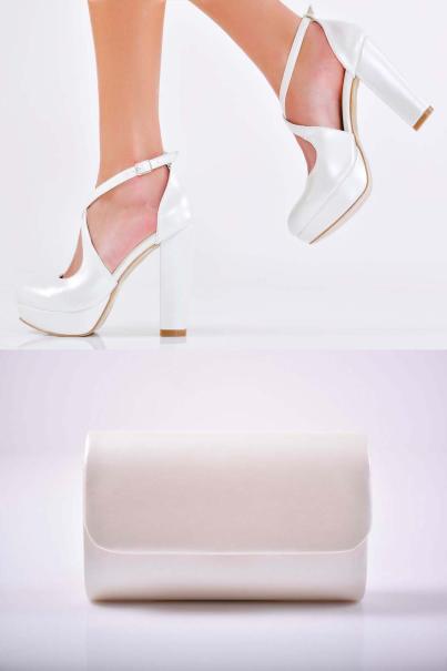 Комплект чанта и сандал бели EOBUVKIBG