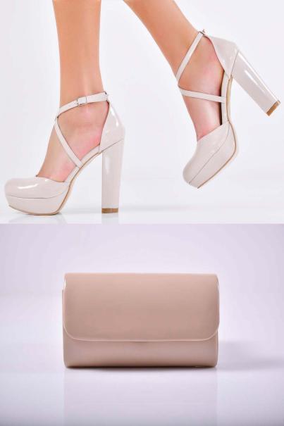 Комплект чанта и сандал бежови EOBUVKIBG