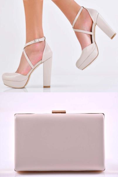 Комплект чанта и сандал бежови EOBUVKIBG