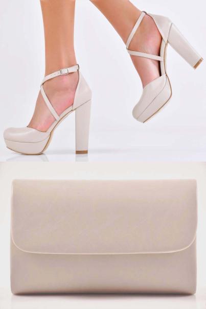 Комплект чанта и сандал бежови EOBUVKIBG