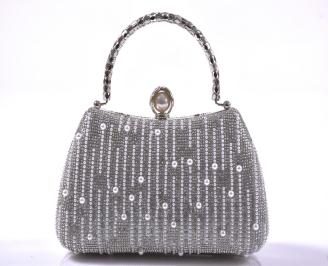 Елегантна абитуриентска чантa сребриста EOBUVKIBG