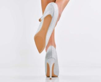 Дамски елегантни обувки сребристи ЕОBUVKIBG