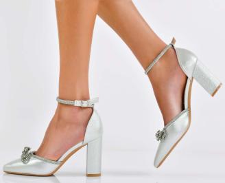 Дамски елегантни обувки сребристи ЕОBUVKIBG