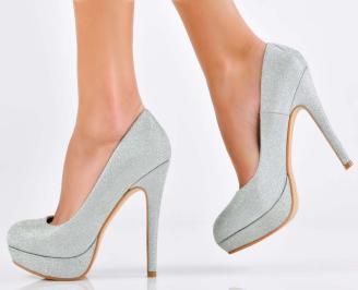 Дамски елегантни обувки сребристи ЕОBUVKIBG