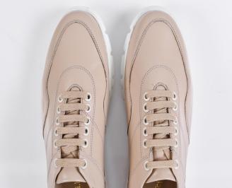 Мъжки ежедневни обувки естествена кожа бежови EOBUVKIBG