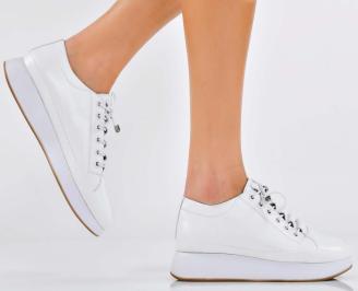 Дамски обувки  естествена кожа бели EOBUVKIBG