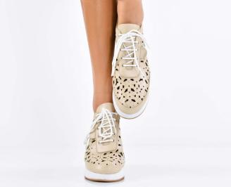 Дамски обувки  естествена кожа бежови EOBUVKIBG