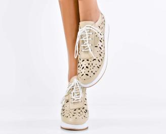 Дамски обувки  естествена кожа бежови EOBUVKIBG