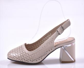 Дамски сандали на ток бежови EOBUVKIBG