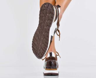 Дамски сникърси естествена кожа бели EOBUVKIBG