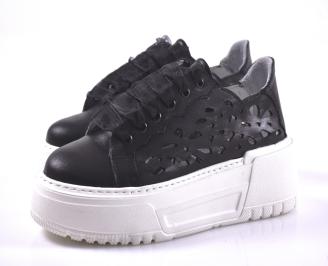 Дамски обувки естествена кожа черни EOBUVKIBG