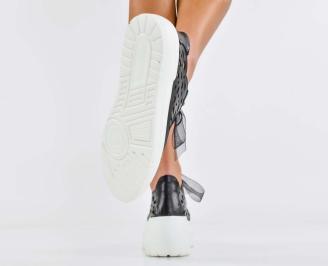 Дамски обувки естествена кожа черни EOBUVKIBG