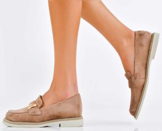 Дамски лоуфъри естествен велур бежови EOBUVKIBG