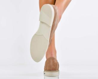 Дамски лоуфъри естествен велур бежови EOBUVKIBG