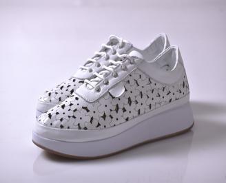 Дамски обувки  естествена кожа бели EOBUVKIBG