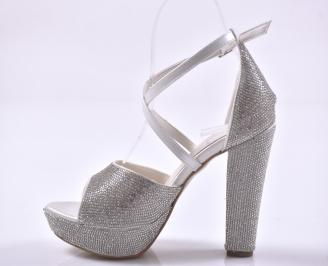 Дамски елегантни сандали сребристи  EOBUVKIBG