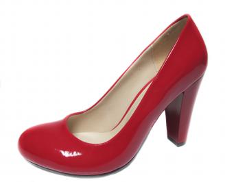 Дамски елегантни обувки на ток червени EOBUVKIBG