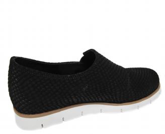 Дамски равни обувки естествена кожа черни 3