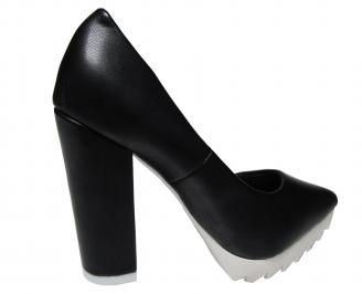 Дамски елегантни обувки еко кожа черни