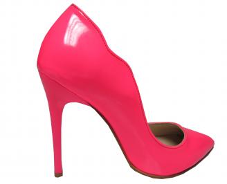 Дамски елегантни обувки еко кожа/лак  розови