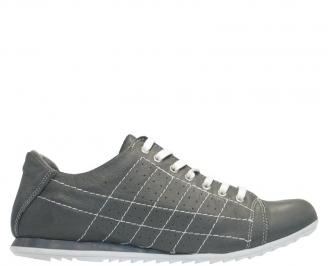 Мъжки спортни обувки  естествена кожа сиви