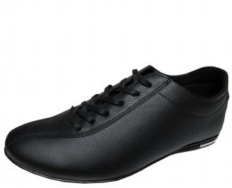 Мъжки спортно елегантни обувки еко  кожа черни