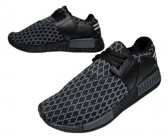 Мъжки спортни обувки черни текстил