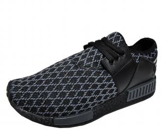 Мъжки спортни обувки черни текстил