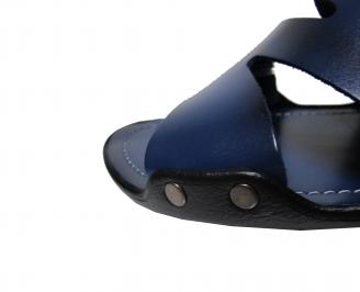 Мъжки сандали естествена кожа тъмно сини
