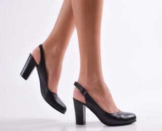 Дамски елегантни сандали черни еко кожа