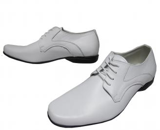 Мъжки обувки естествена кожа бели