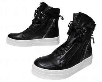 Мъжки спортни обувки естествена кожа черни