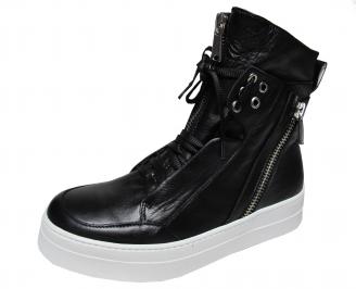 Мъжки спортни обувки естествена кожа черни