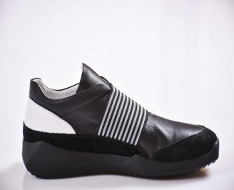 Мъжки спортни обувки естествена кожа черни 3