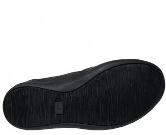 Мъжки спортно елегантни обувки -Гигант естествена кожа черни