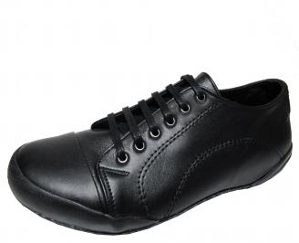 Юношески обувки естествена кожа черни