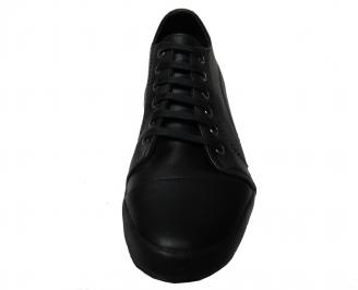 Юношески обувки естествена кожа черни