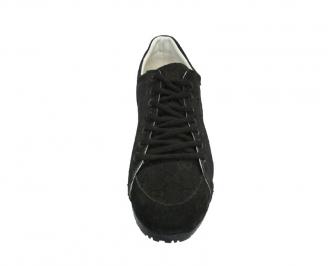 Спортни мъжки обувки естествена кожа черни