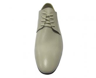 Мъжки обувки официални естествена кожа бежови