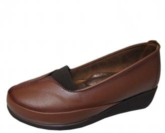 Дамски ежедневни обувки естествена кожа кафяви