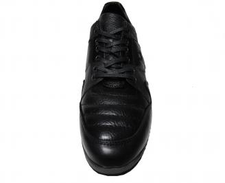 Мъжки спортни обувки естествена  кожа черни