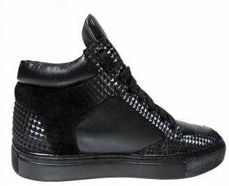 Мъжки спортно  обувки естествена кожа черни